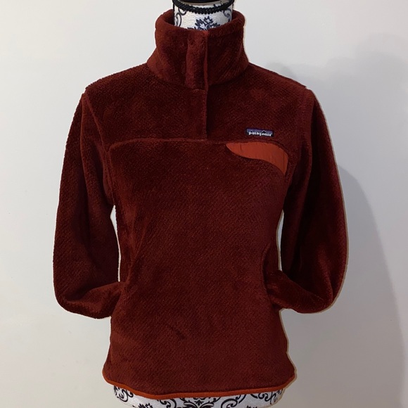 Vintage Patagonia Women's Synchilla Re-Tool Snap T Pullover Size Small Dark Ruby - Picture 4 of 13
